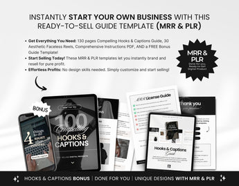 100 Compelling Hooks & Captions Guide with PLR & MRR DigiPax