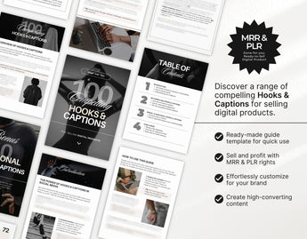 100 Compelling Hooks & Captions Guide with PLR & MRR DigiPax