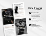 100 Compelling Hooks & Captions Guide with PLR & MRR DigiPax