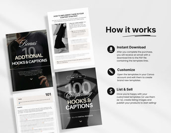 100 Compelling Hooks & Captions Guide with PLR & MRR DigiPax
