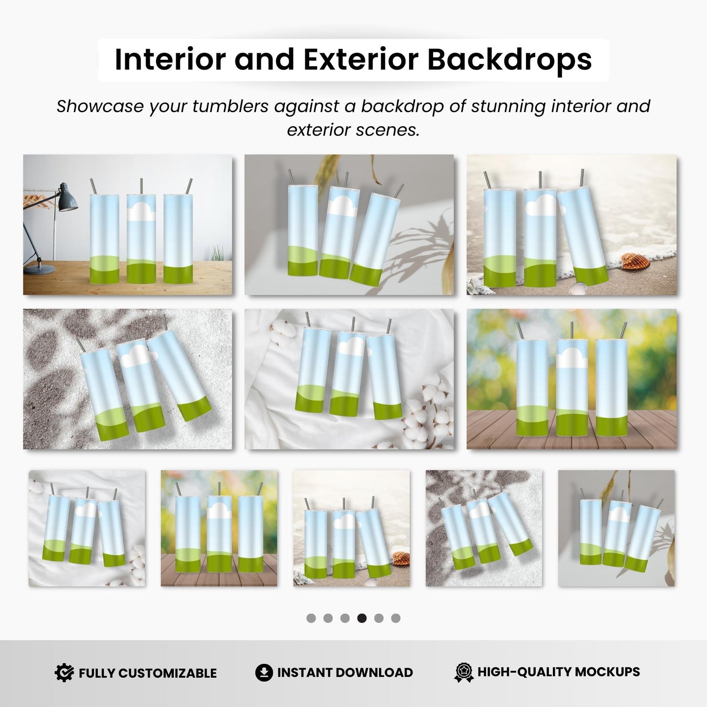 3 Skinny Tumblers Canva Mockup Templates Bundle DigiPax