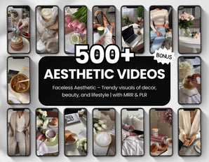 500 Aesthetic Faceless Videos for Instagram Reels & TikTok with PLR & MRR DigiPax