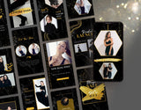 Black & Gold Instagram Templates Bundle Kit stories mockup