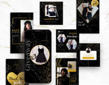 Black & Gold Instagram Templates Bundle Kit posts and stories mockup