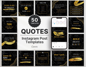 Instagram Quotes Post Templates Black & Gold Cover Mockup