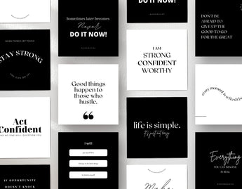Quotes Instagram Post Templates Black & White various posts mockup