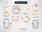 Ultimate Boho Beauty Social Media Templates Bundle Kit What is Included Mockup DigiPax