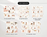 Boho Beauty Social Media Post Templates Bundle Kit Mockup DigiPax