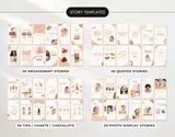 Boho Beauty Social Media Story Templates Bundle Kit Mockup DigiPax