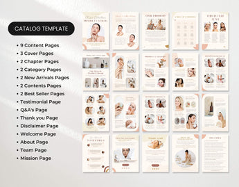 Boho Beauty Product Catalog Template Mockup DigiPax