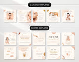 Boho Beauty Social Media Carousel Templates and Quotes Templates DigiPax
