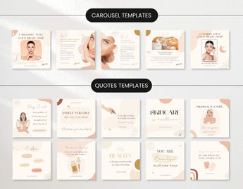 Boho Beauty Social Media Carousel Templates and Quotes Templates DigiPax