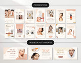 Boho Beauty Pinterest Pin Templates and Facebook Ads Mockup DigiPax