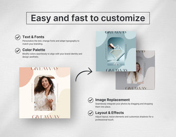 Ultimate Boho Beauty Social Media Templates Bundle Kit Easy and Fast to Customize Mockup DigiPax