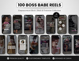 100 Boss Babe Reels Templates Bundle Mockup Cover