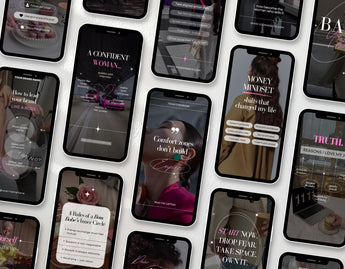 100 Boss Babe Reels Templates Bundle Phones Mockup