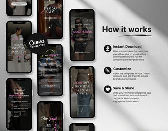 100 Boss Babe Reels Templates Bundle Mockup How it works