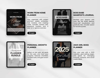 Boss Babe Planner Templates Templates Bundle with PLR & MRR DigiPax