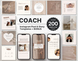 Coach Instagram Templates Bundle Kit Beige DigiPax