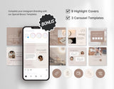 Coach Instagram Templates Bundle Kit Beige DigiPax