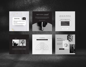 Coach Instagram Post Templates Aesthetic 6 posts mockup