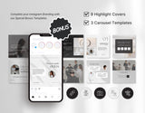Coach Instagram Templates Bundle Kit Aesthetic carousel mockup