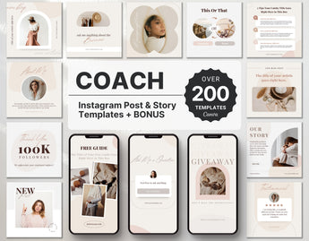 Business Coach Instagram Templates Bundle Kit DigiPax
