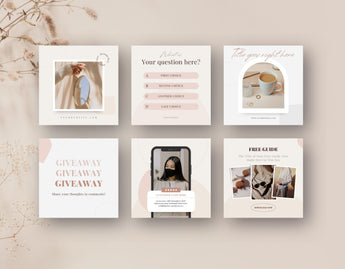 Business Coach Instagram Templates Bundle Kit 6 posts mockup