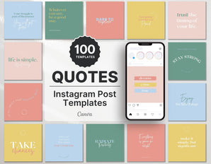 Colorful Quotes Instagram Post Templates Cover Mockup