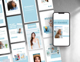 Content Creator Instagram Templates Bundle Kit Blue stories mockup