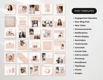 Course Creator Social Media Post Templates Bundle Blue Mockup DigiPax