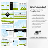 Digital Paper Canva Mockup Templates Bundle Luxury Gold DigiPax
