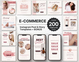 E-Commerce Instagram Templates Bundle Rose Gold DigiPax