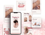 E-Commerce Instagram Templates Bundle Rose Gold posts and stories mockup