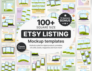 Digital Listing Mockup Templates Canva Colorful DigiPax