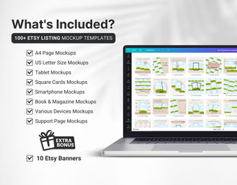 Digital Listing Mockup Templates Canva Beige DigiPax