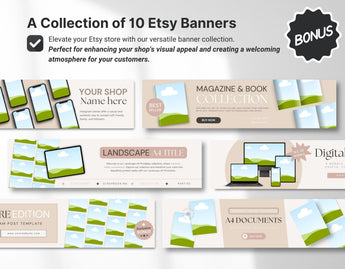 Digital Listing Mockup Templates Canva Beige DigiPax