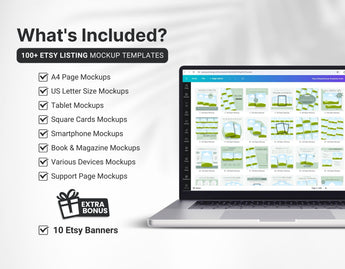 Digital Listing Mockup Templates Canva Green DigiPax