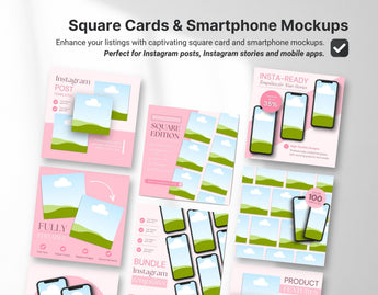 Digital Listing Mockup Templates Canva Pink DigiPax