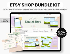Etsy Digital Products Shop Branding Bundle Kit DigiPax