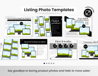 Etsy Digital Products Shop Branding Bundle Kit Black DigiPax