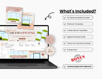 Etsy Digital Shop Branding Bundle Kit Printables Fall DigiPax