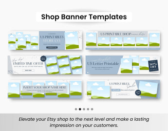 Etsy Digital Shop Branding Bundle Kit Printables US Letter DigiPax