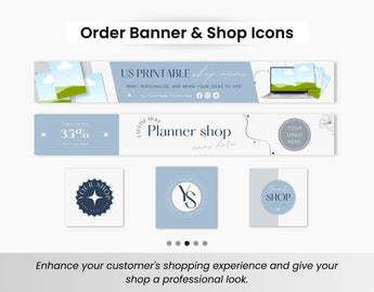 Etsy Digital Shop Branding Bundle Kit Printables US Letter DigiPax