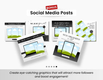Etsy Digital Shop Branding Bundle Kit Black & White DigiPax