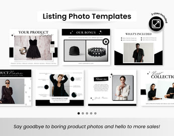 Etsy Shop Branding Bundle Kit Black & White DigiPax