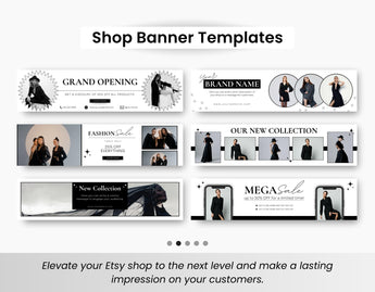Etsy Shop Branding Bundle Kit Black & White DigiPax