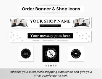 Etsy Shop Branding Bundle Kit Black & White DigiPax