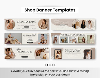 Etsy Shop Branding Bundle Kit Fall Aesthetic DigiPax