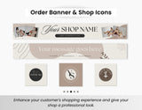 Etsy Shop Branding Bundle Kit Fall Aesthetic DigiPax